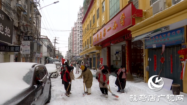 上蔡大批志愿者參與掃雪除冰