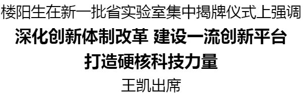 新一批省實驗室集中揭牌儀式舉行